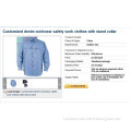 Customized denim workwear safety work clothes with stand collar